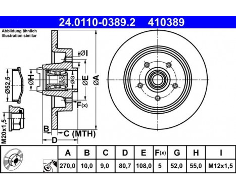 Brake Disc 24.0110-0389.2 ATE