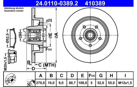 Brake Disc 24.0110-0389.2 ATE