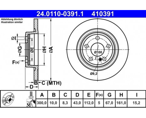 Brake Disc 24.0110-0391.1 ATE