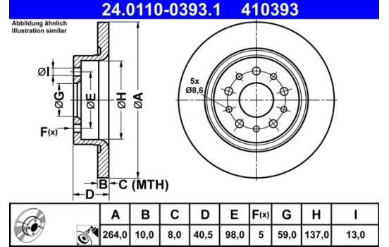 Brake Disc 24.0110-0393.1 ATE
