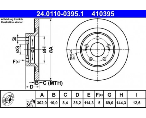 Brake Disc 24.0110-0395.1 ATE