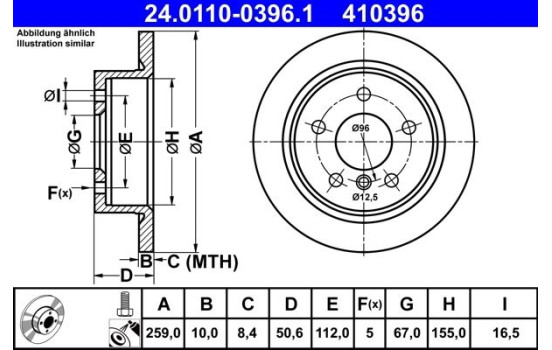 Brake Disc 24.0110-0396.1 ATE