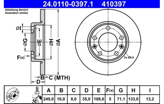 Brake Disc 24.0110-0397.1 ATE