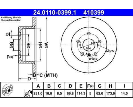 Brake Disc 24.0110-0399.1 ATE