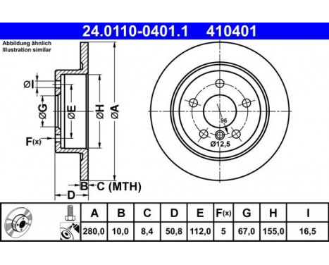 Brake Disc 24.0110-0401.1 ATE