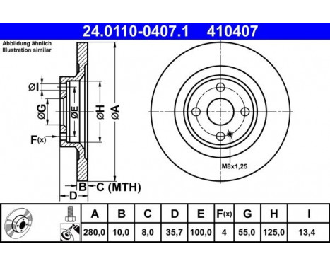 Brake Disc 24.0110-0407.1 ATE