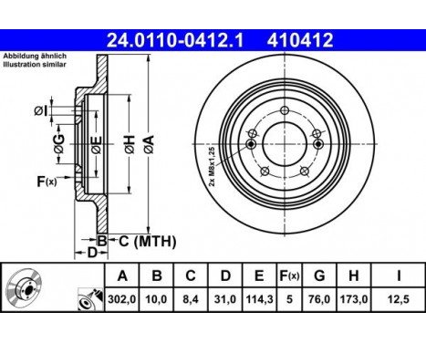 Brake Disc 24.0110-0412.1 ATE