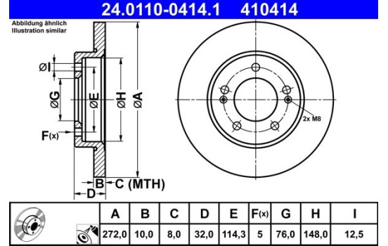 Brake Disc 24.0110-0414.1 ATE