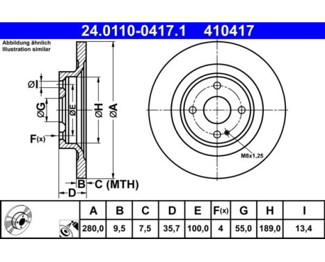 Brake Disc 24.0110-0417.1 ATE