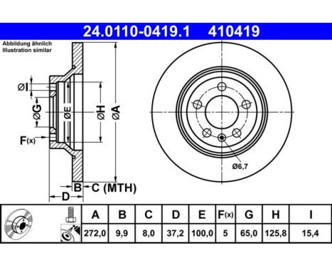 Brake disc 24.0110-0419.1 ATE