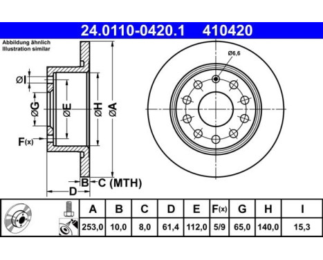 Brake Disc 24.0110-0420.1 ATE