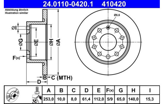 Brake Disc 24.0110-0420.1 ATE