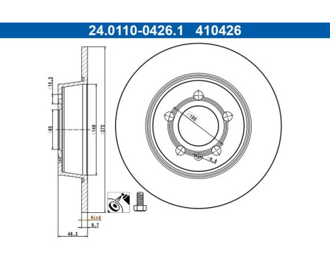 Brake disc 24.0110-0426.1 ATE