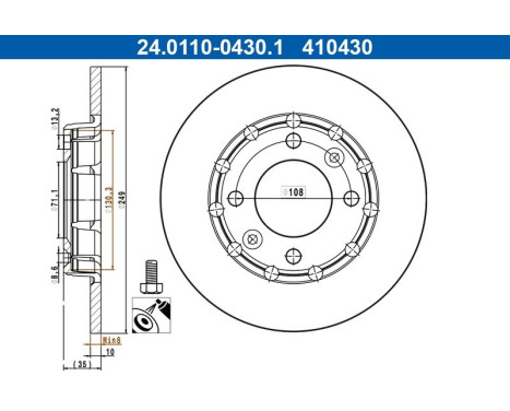 Brake disc 24.0110-0430.1 ATE