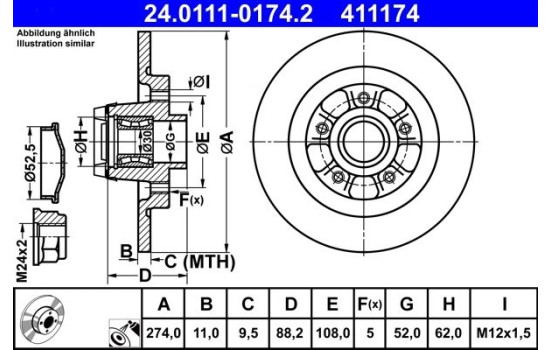 Brake Disc 24.0111-0174.2 ATE