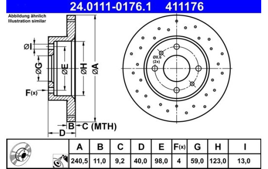 Brake Disc 24.0111-0176.1 ATE