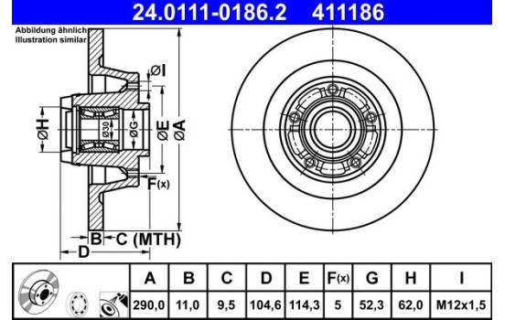 Brake Disc 24.0111-0186.2 ATE