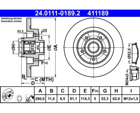 Brake Disc 24.0111-0189.2 ATE
