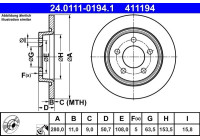Brake disc 24.0111-0194.1 ATE
