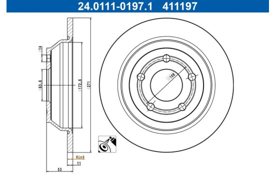Brake disc 24.0111-0197.1 ATE