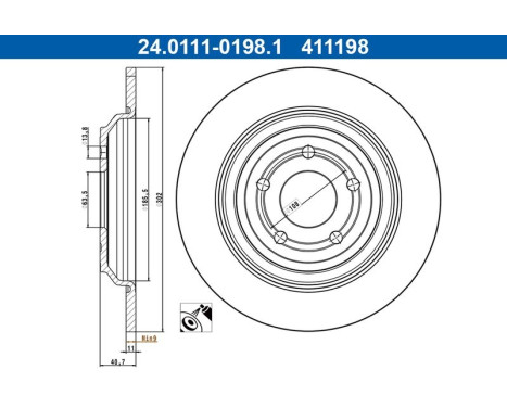 Brake disc 24.0111-0198.1 ATE