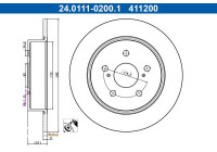 Brake disc 24.0111-0200.1 ATE