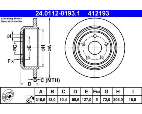 Brake Disc 24.0112-0193.1 ATE