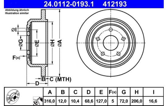 Brake Disc 24.0112-0193.1 ATE