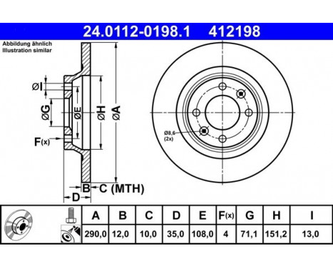 Brake Disc 24.0112-0198.1 ATE