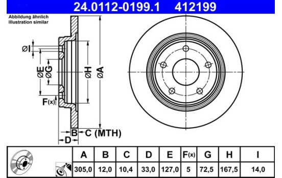 Brake Disc 24.0112-0199.1 ATE