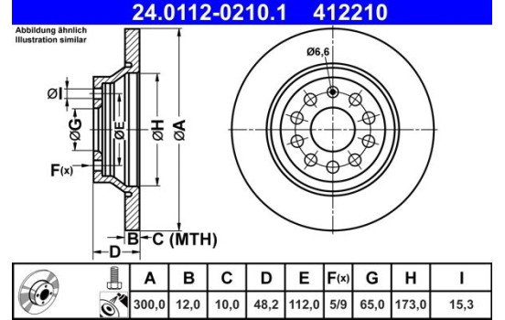 Brake Disc 24.0112-0210.1 ATE