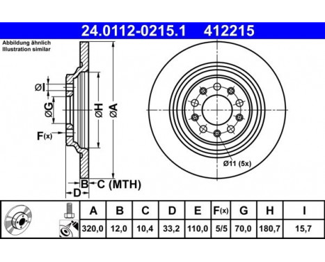 Brake Disc 24.0112-0215.1 ATE