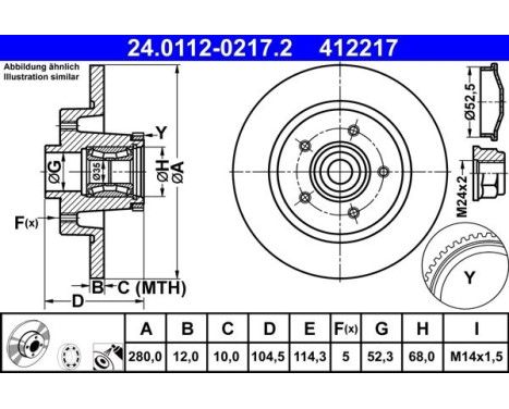 Brake Disc 24.0112-0217.2 ATE