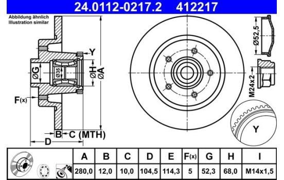 Brake Disc 24.0112-0217.2 ATE
