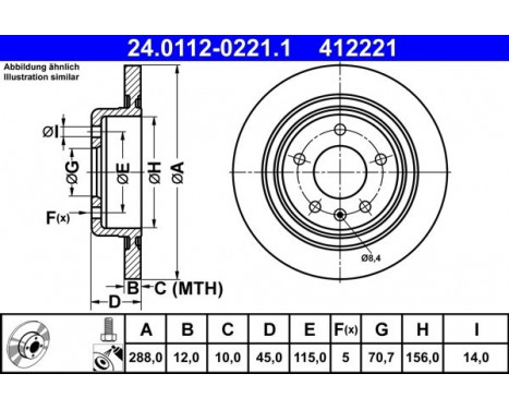 Brake Disc 24.0112-0221.1 ATE