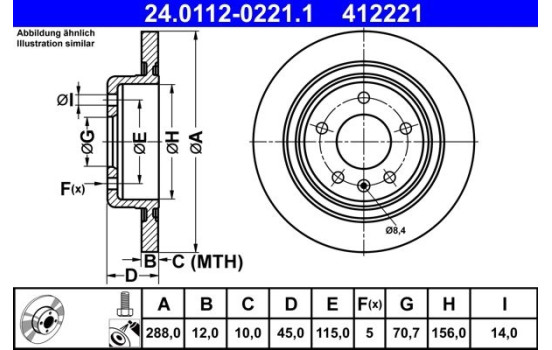 Brake Disc 24.0112-0221.1 ATE