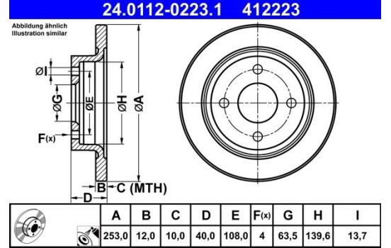Brake Disc 24.0112-0223.1 ATE