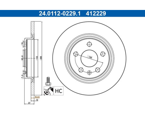 Brake disc 24.0112-0229.1 ATE