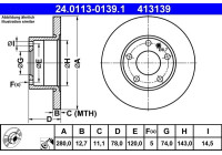 Brake disc 24.0113-0139.1 ATE
