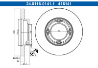 Brake disc 24.0116-0141.1 ATE