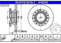 Brake Disc 24.0116-0216.1 ATE