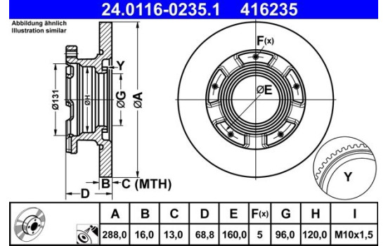 Brake Disc 24.0116-0235.1 ATE