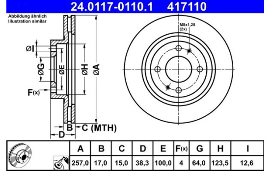 Brake Disc 24.0117-0110.1 ATE