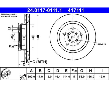 Brake Disc 24.0117-0111.1 ATE