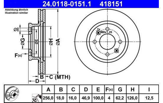 Brake Disc 24.0118-0151.1 ATE