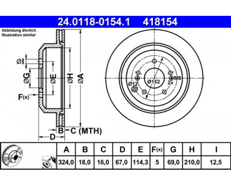 Brake Disc 24.0118-0154.1 ATE