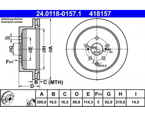 Brake Disc 24.0118-0157.1 ATE