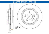 Brake disc 24.0118-0162.1 ATE