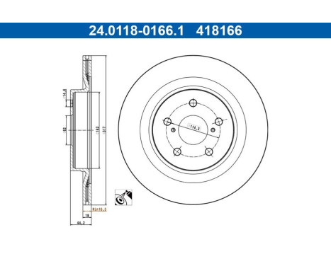 Brake disc 24.0118-0166.1 ATE