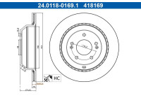 Brake disc 24.0118-0169.1 ATE